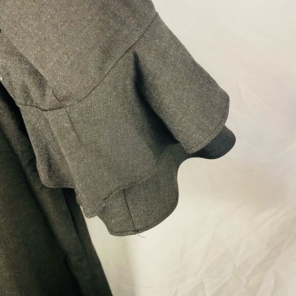 Nora Gardner Gray Tallulah Ruffle Sleeve Shift A-Line Career Dress Size 8 - Picture 3 of 6